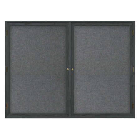 United Visual Products Double Door Indoor Enclosed Easy Tack Bo UV303EZ-GREY-BRONZE